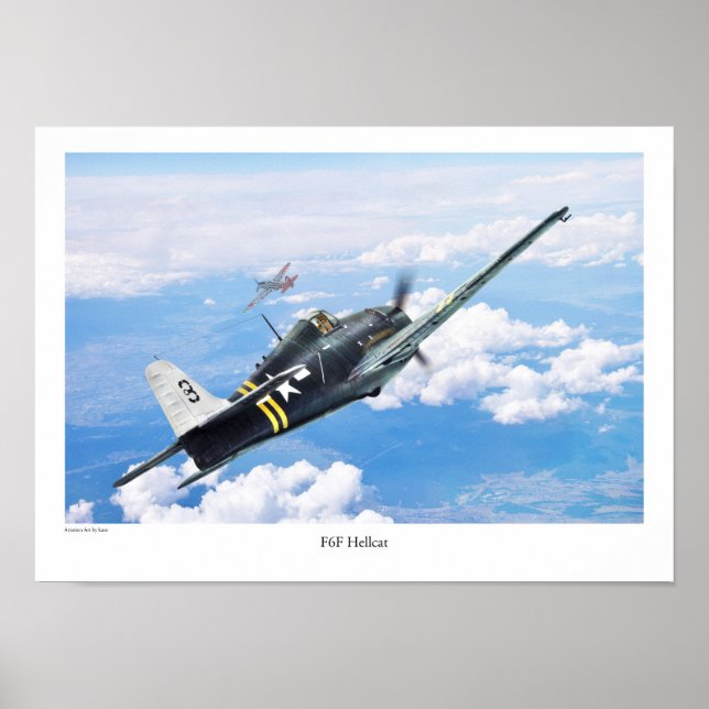 Poster de arte de aviación "F6F Hellcat" (Frente)