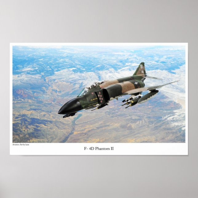Poster de arte de aviación "F-4 Phantom II" (Frente)