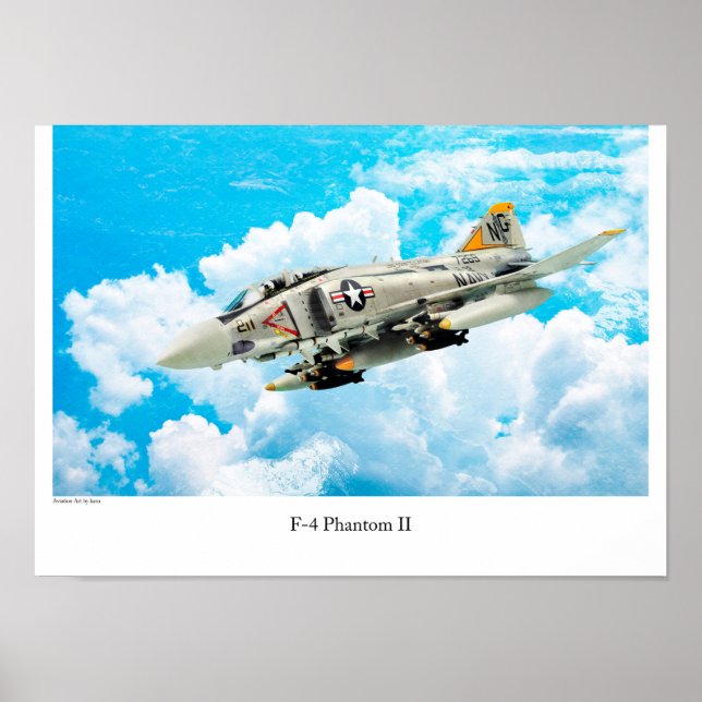 Poster de arte de aviación "F-4 Phantom II" (Frente)