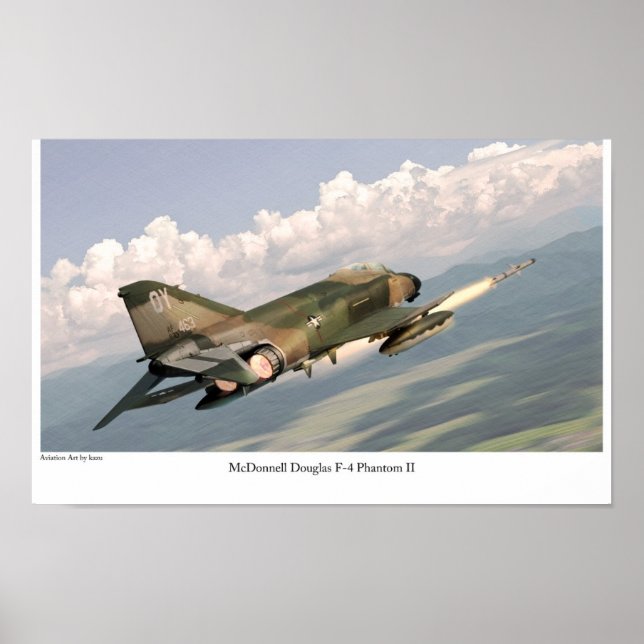 Poster de arte de aviación "F-4 Phantom II" (Frente)