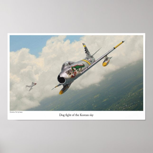 Poster de arte de aviación "F-86 Saber" (Frente)