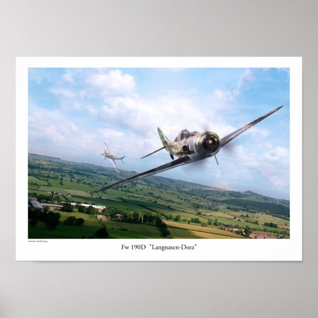 Poster de arte de aviación "Focke-Wulf Fw 190D" (Frente)
