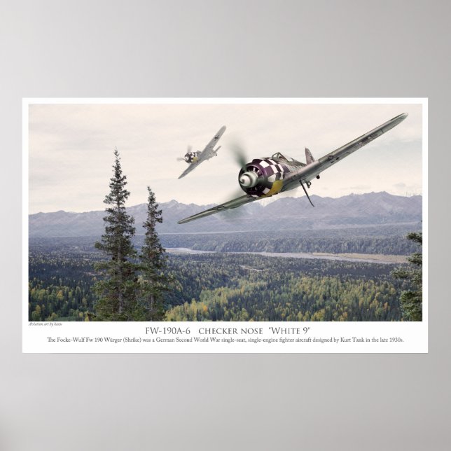 Poster de arte de aviación "Fw190" (Frente)