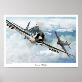 Poster de arte de aviación "Grumman F6F Hellcat"