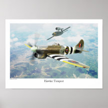 Poster de arte de aviación "Hawker Tempest"