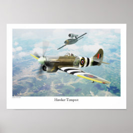 Poster de arte de aviación "Hawker Tempest"