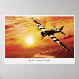 Poster de arte de aviación "Hawker Tempest MK.V"
