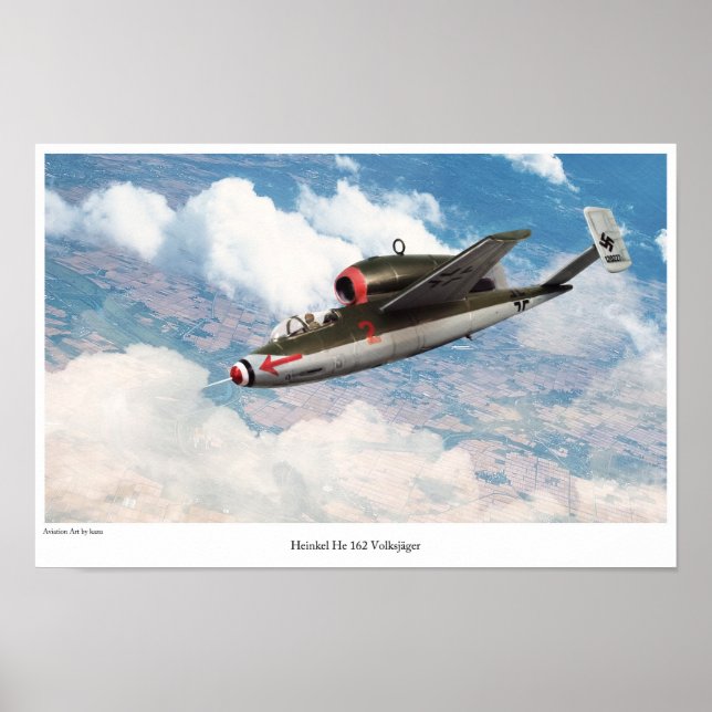 Poster de arte de aviación "Heinkel He 162" (Frente)