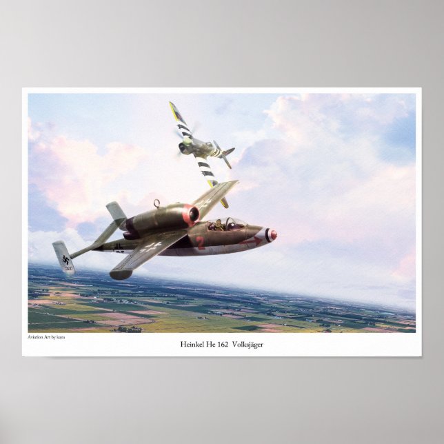 Poster de arte de aviación "Heinkel He 162" (Frente)