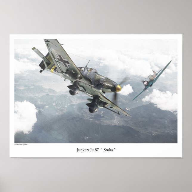 Poster de arte de aviación "Junkers Ju 87 Stuka" (Frente)