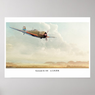 Póster de Arte de Aviación ”Kawasaki Ki-100”