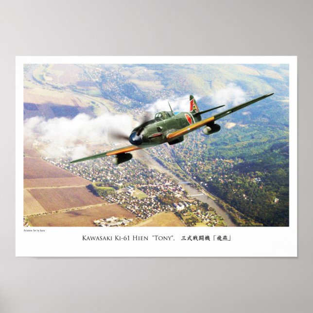 Poster de arte de aviación "Kawasaki Ki-61 Tony" (Frente)