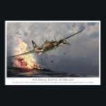 Poster de arte de aviación "La batalla naval de Ma<br><div class="desc">Los Aliados le dieron al G4M el nombre de reportero Betty.</div>