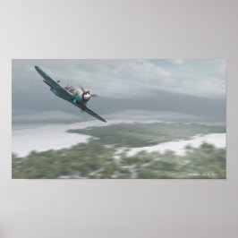 Poster de arte de aviación Lavochkin La-5