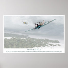 Poster de arte de aviación Lavochkin La-5
