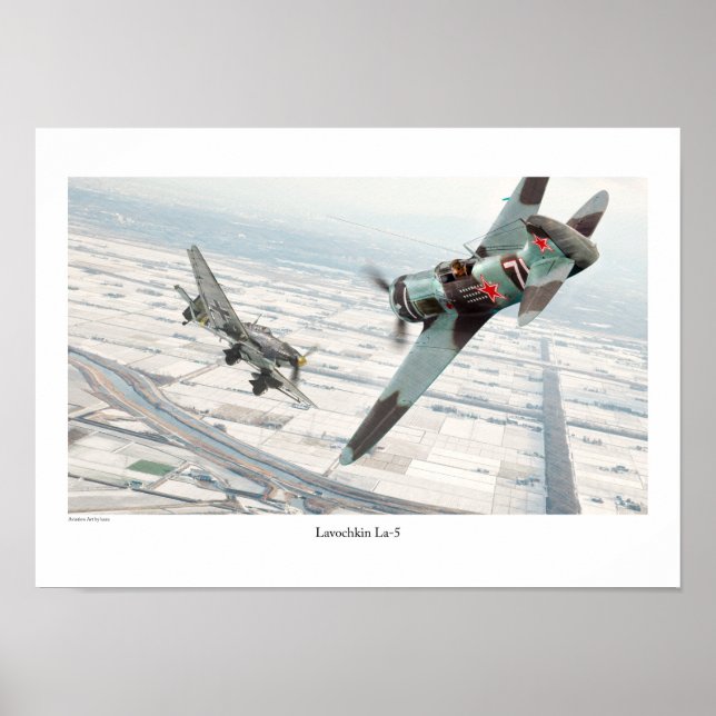 Poster de arte de aviación "Lavochkin La-5" (Frente)
