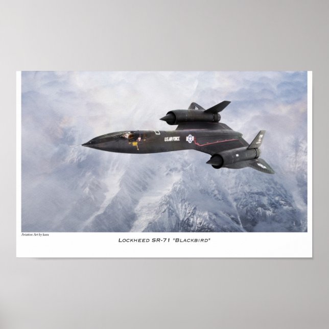 Poster de arte de aviación "Lockheed SR-71 Blackbi (Frente)