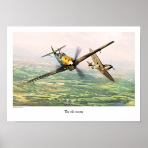 Poster de arte de aviación "Messerschmitt Bf 109"