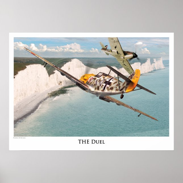 Poster de arte de aviación "Messerschmitt Bf 109" (Frente)