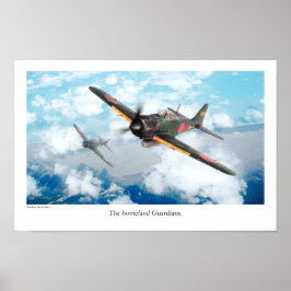 Poster de arte de aviación "Mitsubishi A6M Zero"