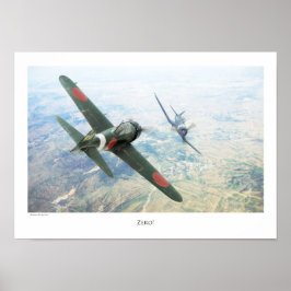 Poster de arte de aviación "Mitsubishi A6M Zero"
