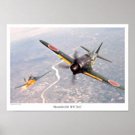 Poster de arte de aviación "Mitsubishi J2M 雷 電 "Ja