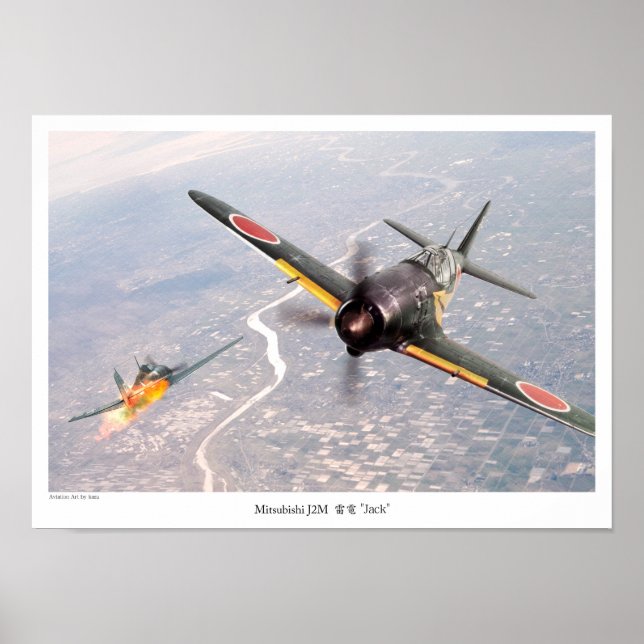 Poster de arte de aviación "Mitsubishi J2M 雷 電 "Ja (Frente)