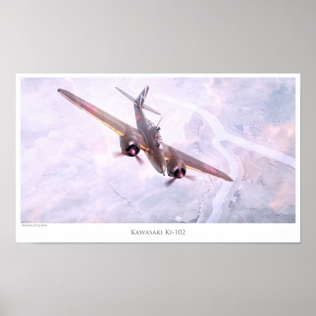 Poster de Arte de Aviación "Nakajima Ki-102" (Frente)