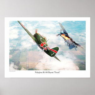 Póster de Arte de Aviación "Nakajima Ki-84疾風 "Fran