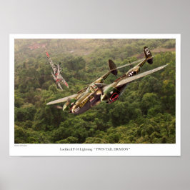 Poster de arte de aviación "P-38 Lightning"