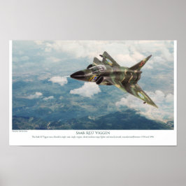 Poster de arte de aviación "Saab AJ37 Viggen"