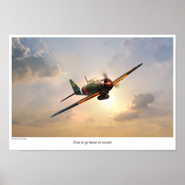 Poster de arte de aviación "ZERO FIGHTER" (Frente)
