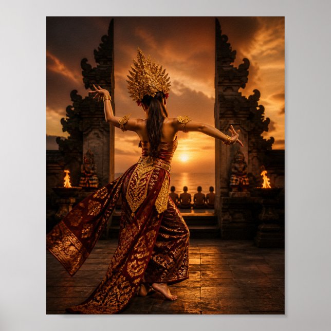 Póster de Arte de Bailarín Balinés (Frente)
