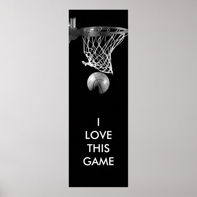 Poster de arte de baloncesto blanco y negro (Frente)