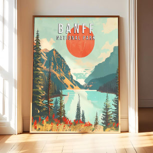 Póster de arte de Banff National Park, Ciudad Retr