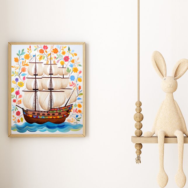 Póster de Arte de Barco Pirata Colorido (Subido por el creador)