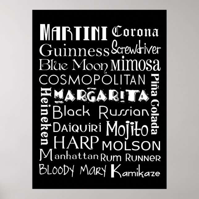 Poster de arte de bebidas favoritas en el metro (Frente)