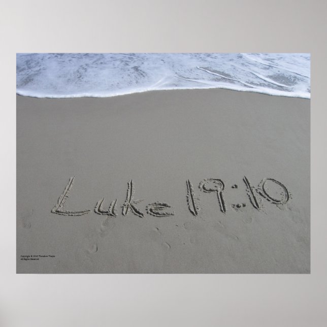 Poster de Arte de Bible Beach - Lucas 19:10 (Frente)