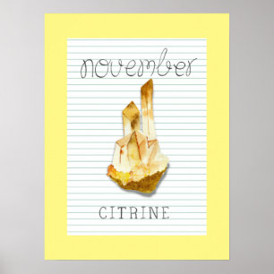 Poster de arte de Birthstone Citrine 18x24