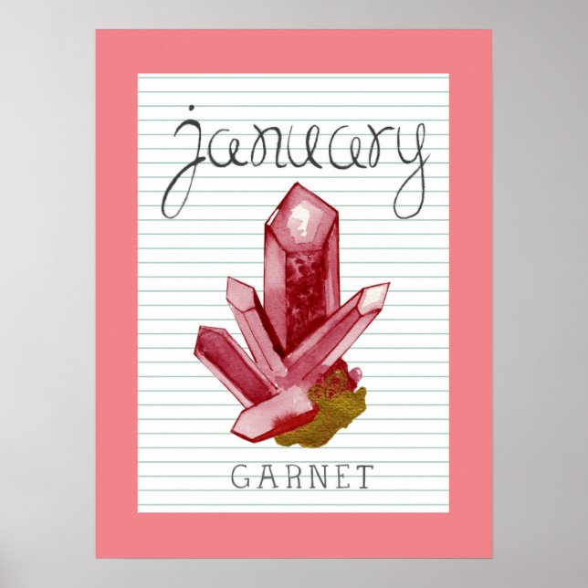 Poster de arte de Birthstone Garnet 18x24 (Frente)
