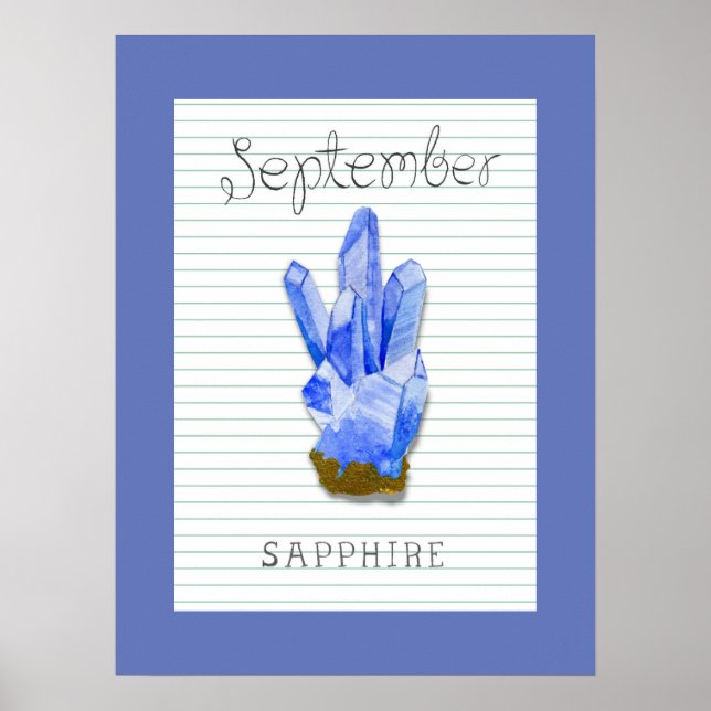 Poster de arte de Birthstone Sapphire (Frente)