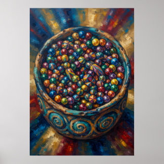 Póster de arte de bola de cristal de cuentas de jo