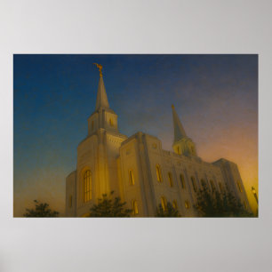 Poster de arte de Brigham City Utah Temple Paintin