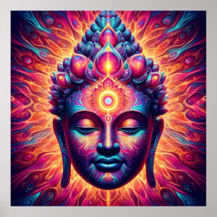 Póster de Arte de Buda Psicodélico - Tercer Ojo Vi