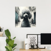 Póster de arte de caniche 