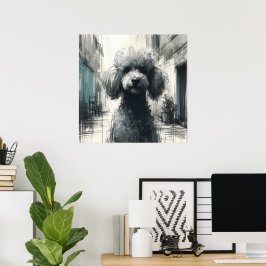 Póster de arte de caniche 