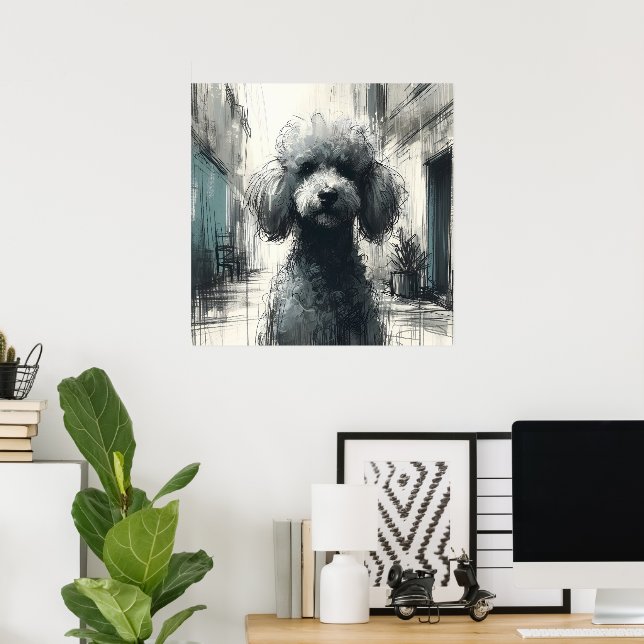 Póster de arte de caniche  (Oficina en casa)