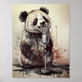 Póster de arte de canto de Panda Music Factory