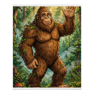 Póster de arte de cartas coleccionables de Bigfoot