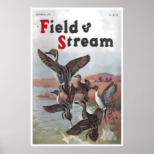 Póster de arte de caza de patos de la portada de F